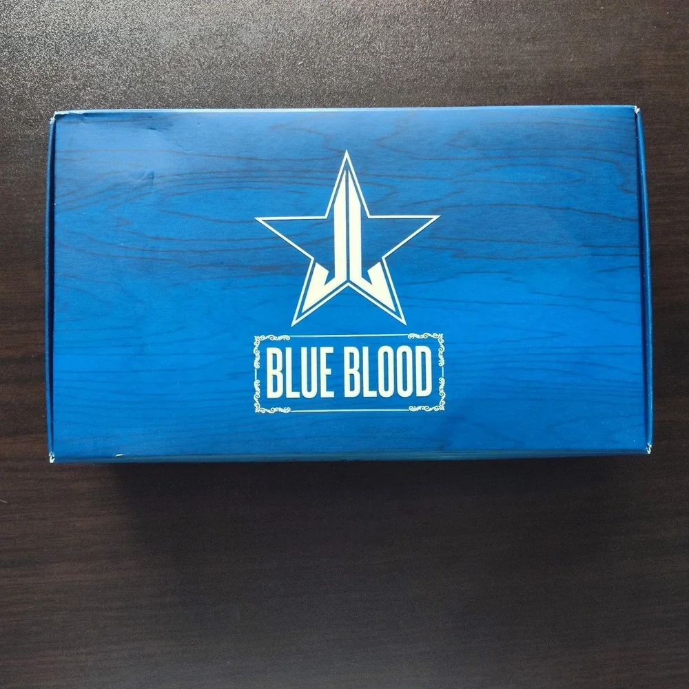 Blue Blood Jeffree Star eyeshadow palette shimmer matte glitter YouTube 18 color